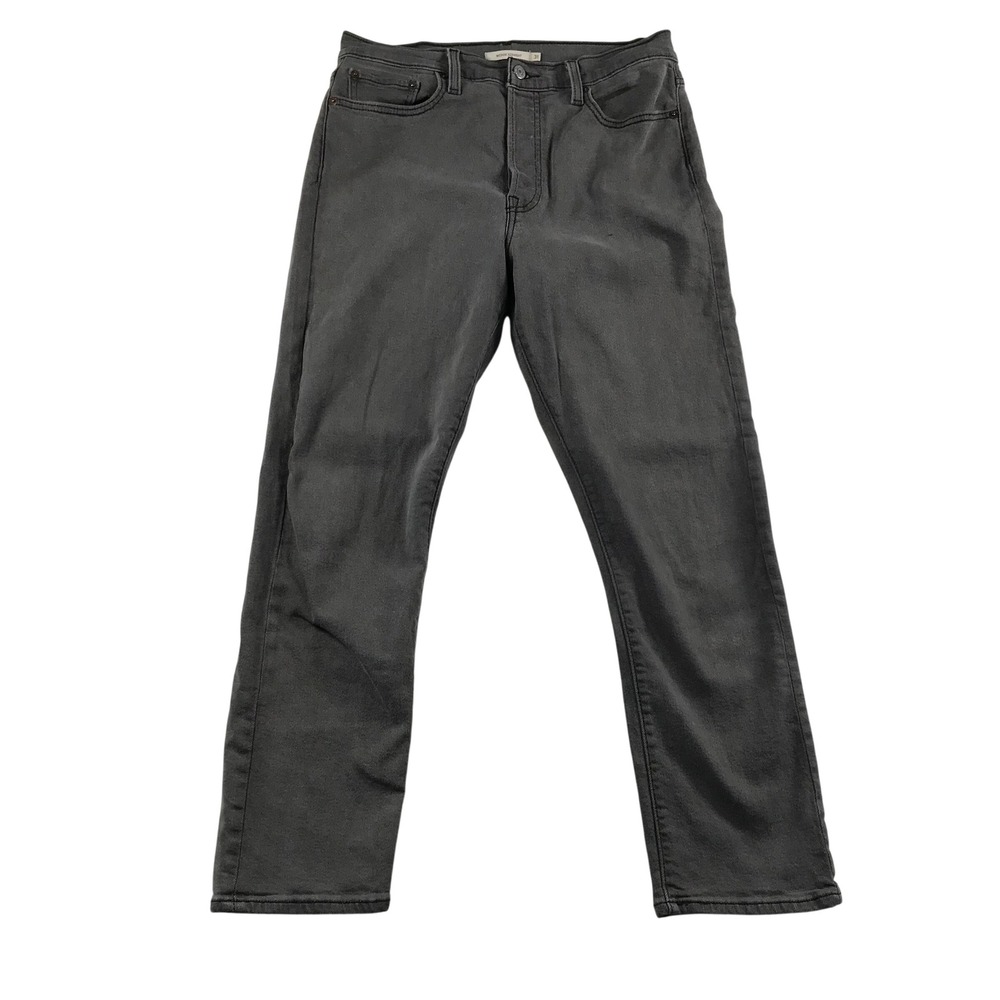 Levis Wedgie Straight Gray High Rise Denim Jeans Size 31 Charcoal Straight Leg